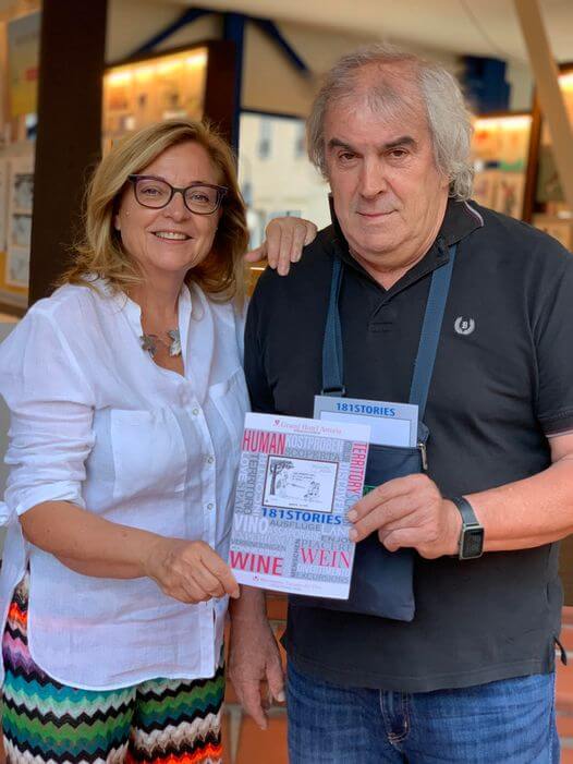 Elda Felluga con l'artista Valerio Marini a Grado